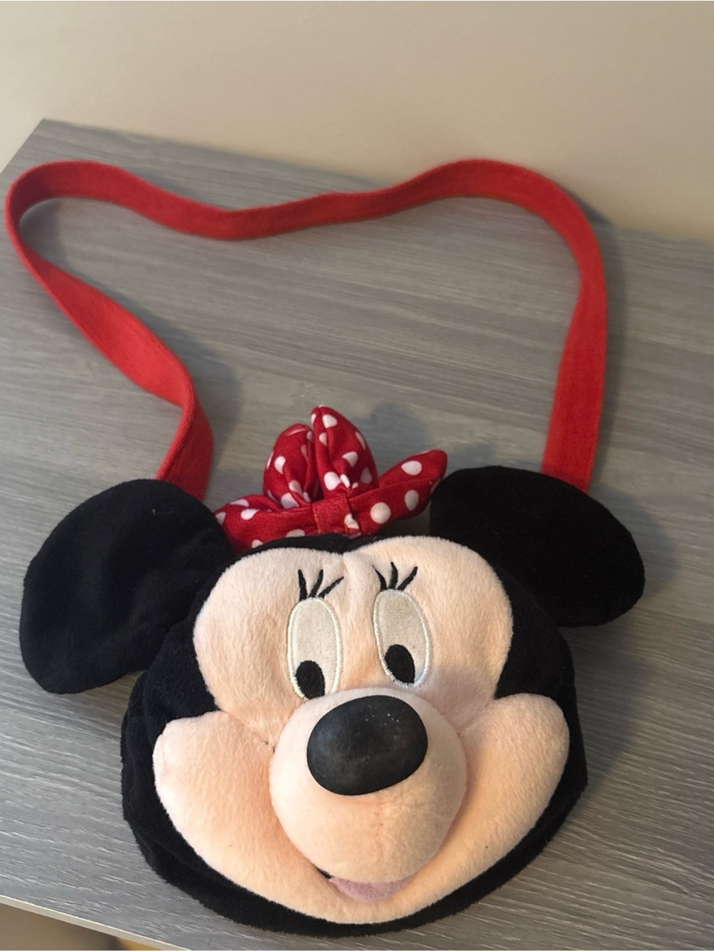 Disney Minnie Mouse Plush Crossbody Bag - Red, Black, Cream